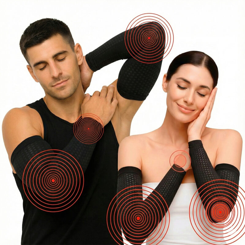 UOG (United One) 5-인-올 웰니스 스포츠 슬리브(팔, 팔꿈치, 손목 & 손가락) – CES 2026에서 수상 경력에 빛나는 세계 최초 제품! 블랙 다이아몬드 카본 & 나노 실버 기술 적용, 팔꿈치, 손목, 손가락 통증 완화, 팔 지지, 근육 회복 및 미세혈액순환 촉진 | 팔 균형 및 근력 강화 | 가볍고 통기성 좋은 부드러운 압박 | 원사이즈. 미국 제조. 한 쌍.